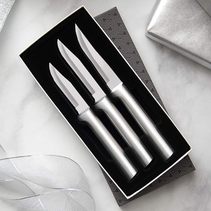 Rada Cutlery 3-Piece Paring Knife Galore Knife Gift Set, Silver Handles