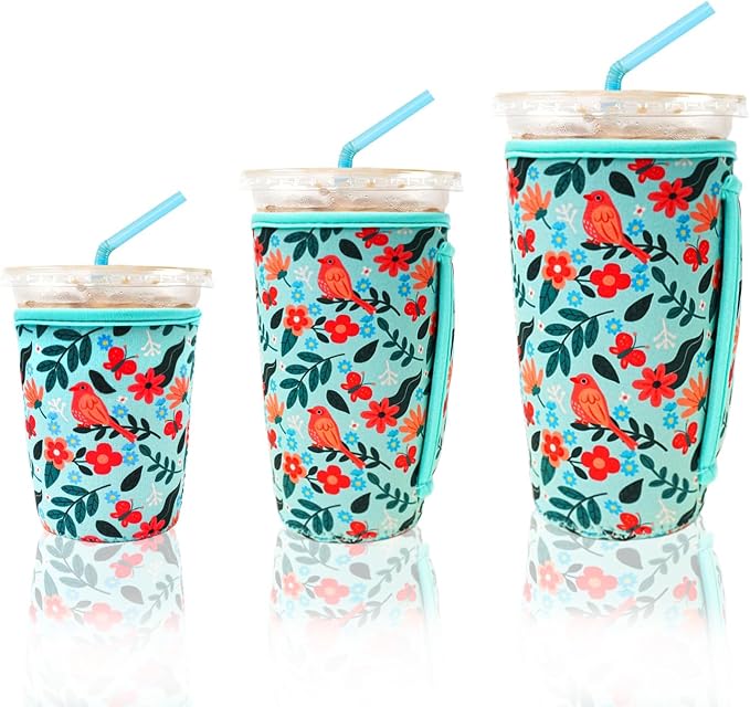 KJQJLY 3 Pack Reusable Iced Coffee Sleeves by KJQJLY