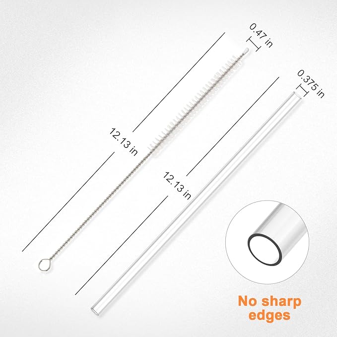 8Pack Replacement Straws for Stanley 40oz 30oz 20oz 14oz Tumbler, Airboat Reusable Clear Straws Compatible with Stanley Adventure Quencher Travel Mug Cup, Plus Cleaning Brush