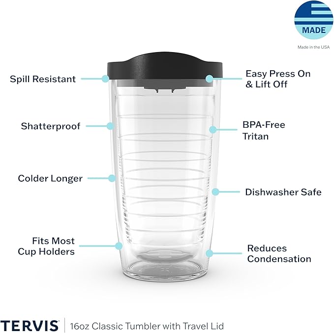 Tervis Kelly Ventura - Floral Collection Made in USA Double Walled Insulated Tumbler Travel Cup Keeps Drinks Cold & Hot, 16oz - Classic, Bright Floral