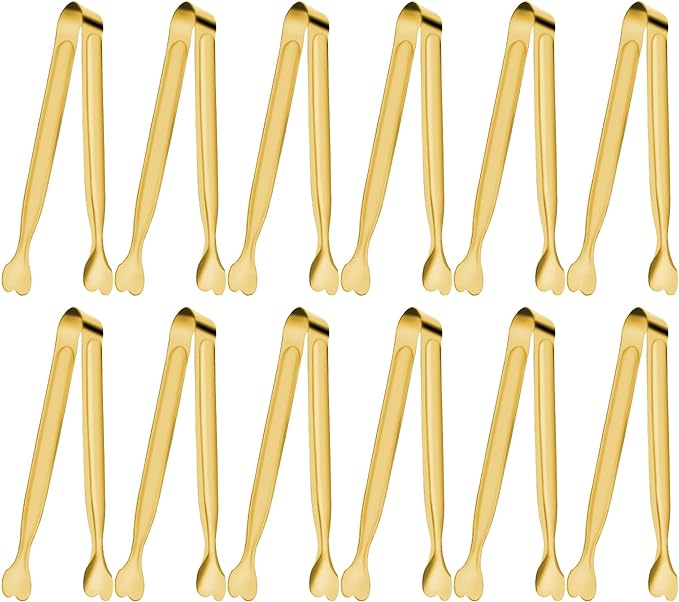 Serving Tongs, Anytrp 12-Packs Stainless Steel Sugar Tongs, 5.3inch Small Tong Kitchen Appetizers Tong for Serving Food, Buffets, Coffee Bar, Tea Party, Desserts Party and Ice Bucket