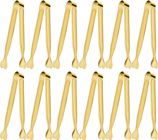 Serving Tongs, Anytrp 12-Packs Stainless Steel Sugar Tongs, 5.3inch Small Tong Kitchen Appetizers Tong for Serving Food, Buffets, Coffee Bar, Tea Party, Desserts Party and Ice Bucket