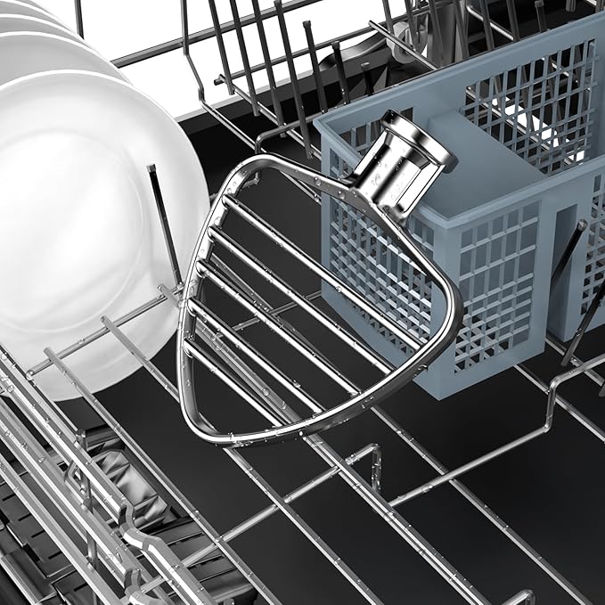 Stainless Steel Beater for KitchenAid 4.5/5QT Tilt Head Stand Mixer, Mixer Paddle for 4.5/5 Quart Tilt Head Stand Mixer, Mixer Attachment for KitchenAid, Dishwasher Safe, Silver