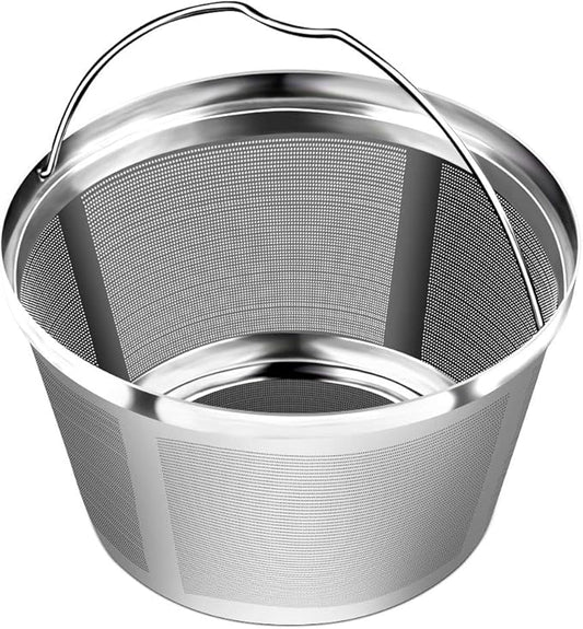 8-12 Cup Reusable Basket Permanent Coffee Filter, Perfect Fit 8-12 Cup Mr Coffee, Black & Decker, BUNN, Cuisinart and Hamilton Beach Basket-Style Coffee Maker Filters (Mr Coffee Filter 8~12 cup)