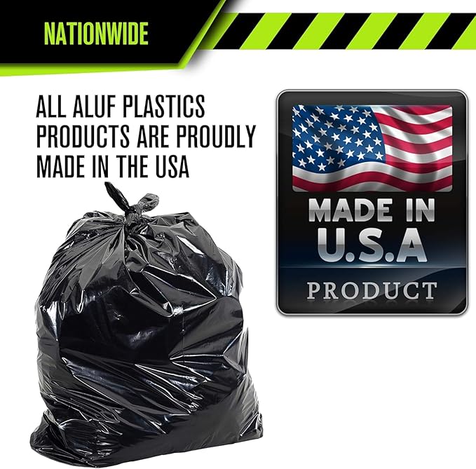 Aluf Plastics RCT-30 Star Sealed Coreless Rolls with E-Z Tie Flap Closure, 30 gal, Polyethylene, 30" x 36", Black (Pack of 100)