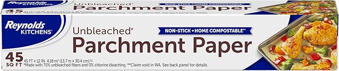 Reynolds Kitchens Unbleached Parchment Paper Roll, 45 Square Feet (Pack of 12)