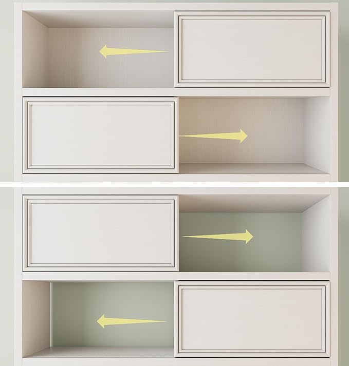 71" Antique White Pantry Cabinet with Charging Station, 4-Type Storage & Anti-Tip Design, Farmhouse Kitchen Cabinet with Adjustable Shelves