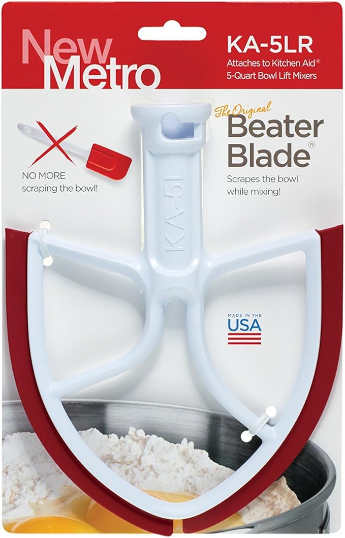 New Metro KA-5LR Original Beater Blade Works w/ Most KitchenAid 5 Qt Bowl-Lift Stand Mixers, Red