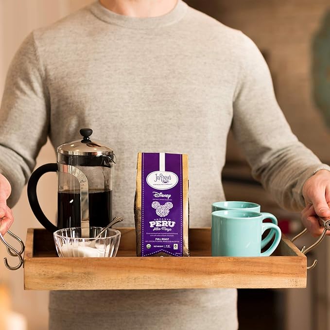 Joffrey’s Coffee - Disney Organic Peru Alto Mayo | Single Origin, USDA Organic & Fair Trade Certified, Full Roast, Arabica Coffee Beans, Kosher (Ground, 11 oz)