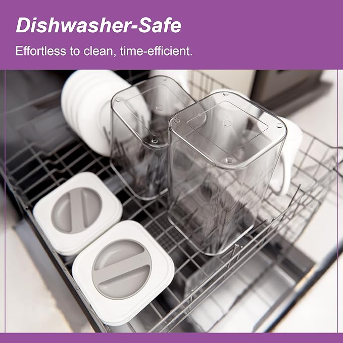 Amazing Abby - Carol - Acrylic Canister (4-Piece Set), 48/72/96/112-Ounce Capacity, Plastic Airtight Food Container, Stackable, BPA-Free, Shatter-Proof, Perfect for Home and Commercial Use