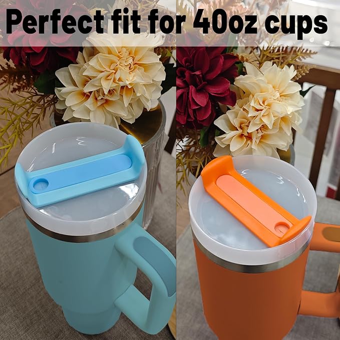 40 OZ Tumbler Lid Replacement Fit for Stanley Cup, 2 Pack Replacement Lids Fit for Stanley Travel Tumbler, Spill Proof Tumbler Covers for Stanley Cup Accessories (Opaque - Orange)