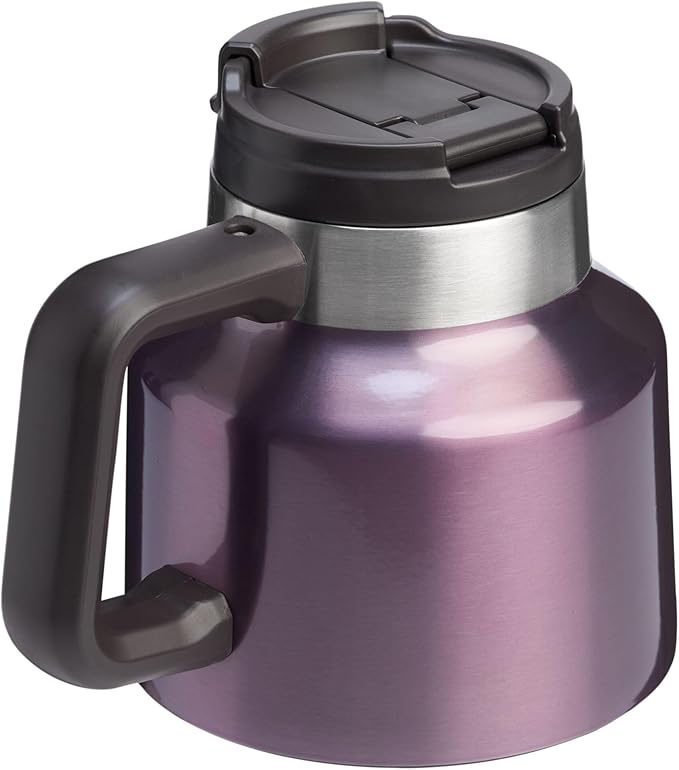 STANLEY Tough-To-Tip Admiral's Mug 20 oz | Twist-on Flip Open Lid | Wide Body with Non-Skid Rubber Base | Insulated Stainless Steel Coffee Cup | BPA-Free