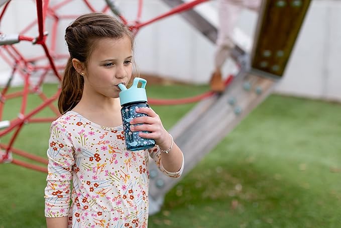 Simple Modern Kids Water Bottle Plastic BPA-Free Tritan Cup with Leak Proof Straw Lid | Reusable and Durable for Toddlers, Girls | Summit Collection | 12oz, Unicorn Fields
