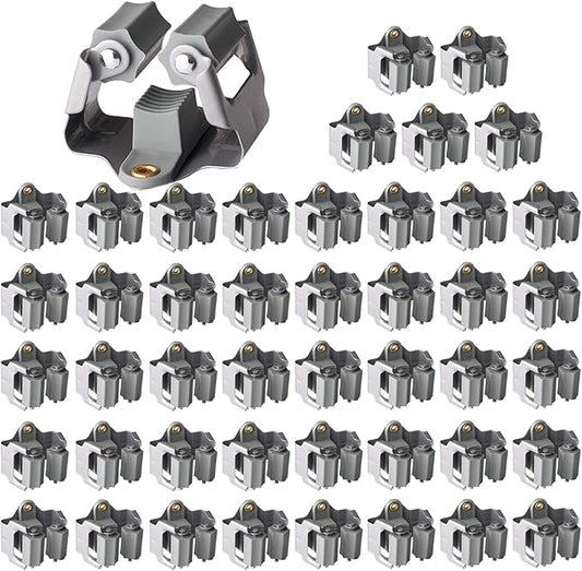 3-H 45 Pack Mop and Broom Holder Wall Mount Big Size Hanging 1 KG Extra,Broom Hanger Wall Mount for Hanging and Organizing Shove Rake Yard Tools in Shed Kitchen Laundry Room Bathroom Garden(grey)