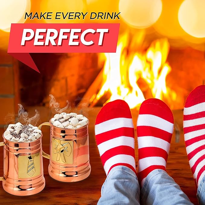 G GOODYGOODS Moscow Mule Copper Mugs: Make Any Drink Taste Better! 100% Pure Solid Copper His & Hers Gift Set - 2 Hammered 18 OZ Cups, 2 Unique Straws, Jigger & Recipe Booklet