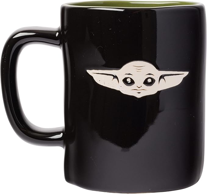 Silver Buffalo Star Wars Mandalorian The Child Wax Resist Ceramic Pottery Mug, 24.5 Ounces