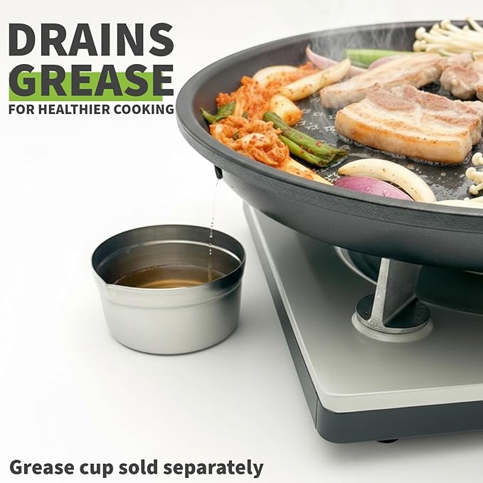 TECHEF - Korean BBQ Nonstick Grill Pan, KBBQ Grill Pan, PFOA-Free, Dishwasher Oven Safe, Made in Korea (Black)