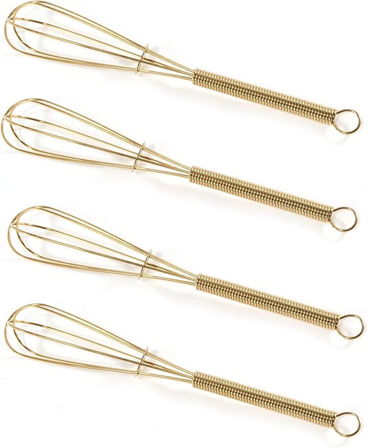 GEPOR Mini Whisks 5 inch 4Pcs Gold