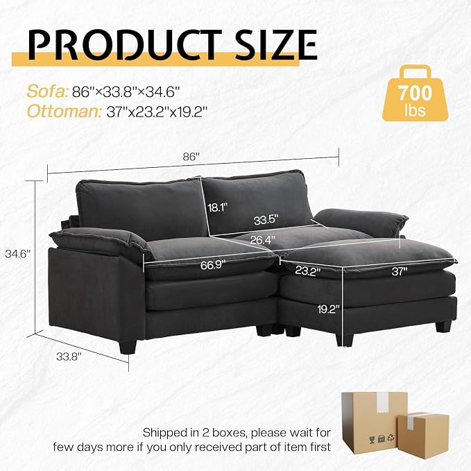 Modular Sectional Sofa, Cloud Couch - Image 2