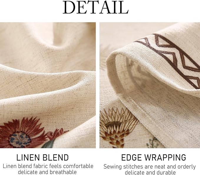 ISAENNE Designer Off White Linen Small Square Tablecloth,Floral Elegant Table Cloth,Stain Resistant Vintage Decor Tablecloths for Dining Thanksgiving Kitchen Christmas,55"*55"-Serenity G