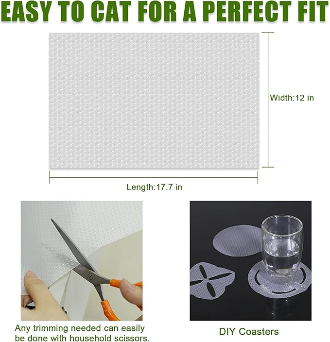 Refrigerator Liners, 12" x 17.7" Fridge Liner Washable Refrigerator Mats, Home Kitchen Gadgets Accessories Organization Must Haves for Freezer Glass Shelf Shelving Drawers Cupboard Cabinet - 7 Pack