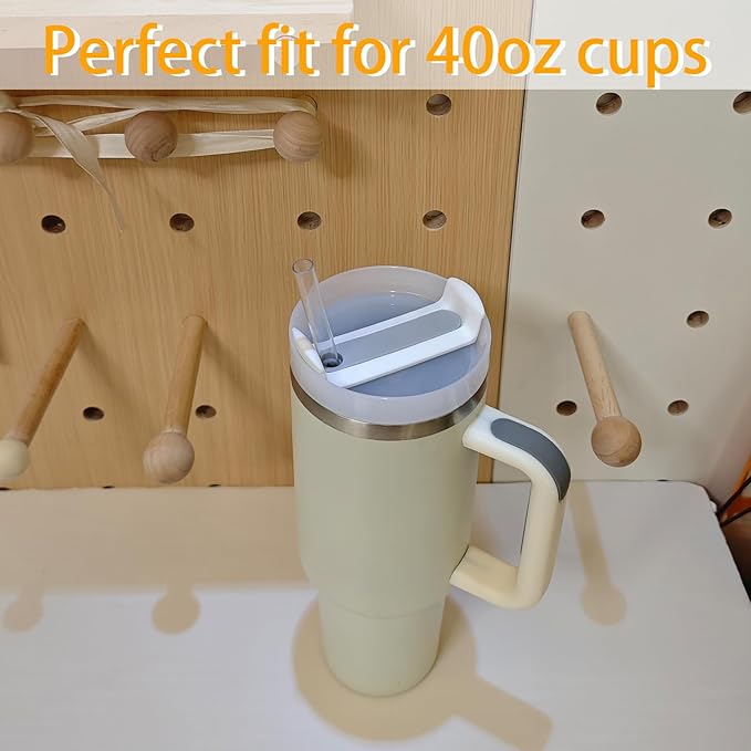 40 OZ Tumbler Lid Replacement - 2 Pack Replacement Lids Fit for Stanley Travel Tumbler, Spill Proof Tumbler Covers (Opaque - Frost)