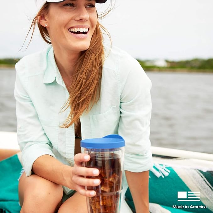 Tervis Palm Tree & Hammock Scene Made in USA Double Walled Insulated Tumbler Cup Keeps Drinks Cold & Hot, 24oz, Unlidded