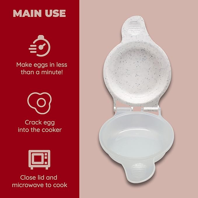 Good Living Microwave Egg Muffin Pan – Quick 1 Minute Breakfast Sandwich Maker, Non-Stick, BPA-Free & Dishwasher Safe