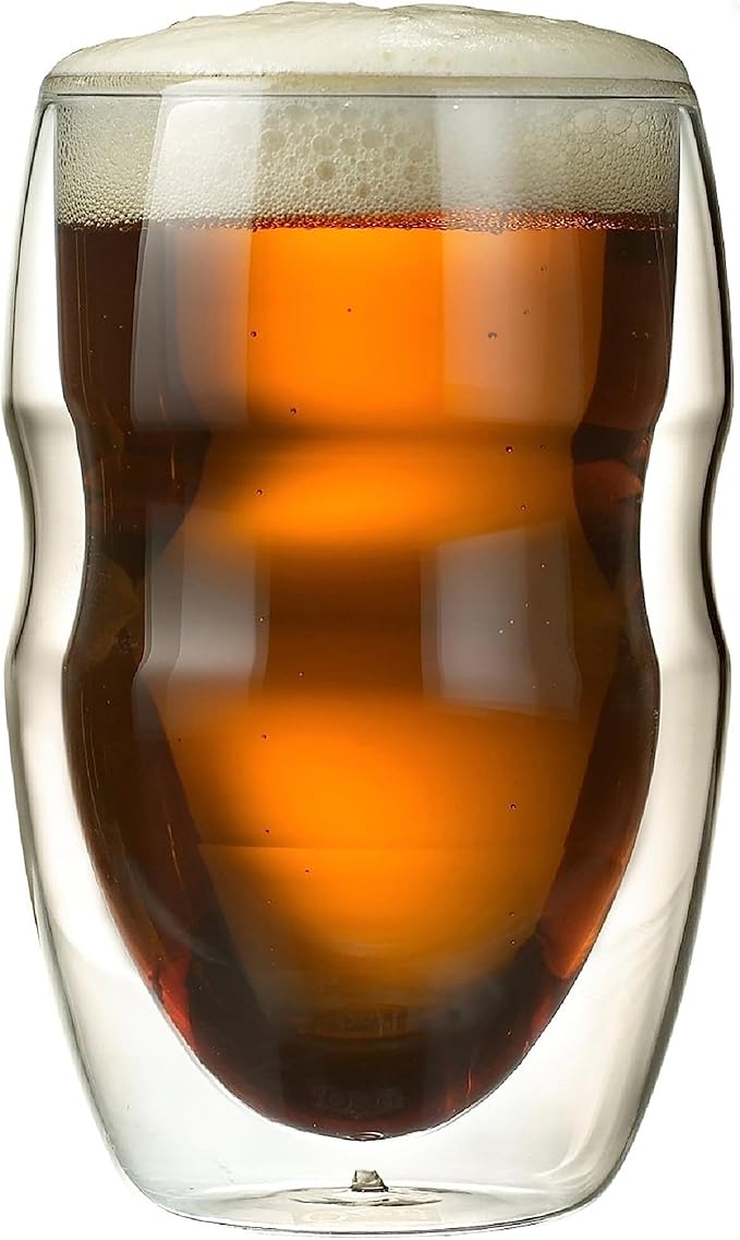 Ozeri Serafino Double Wall Insulated Beverage and Coffee Glasses, 8-Ounce, Set of 4