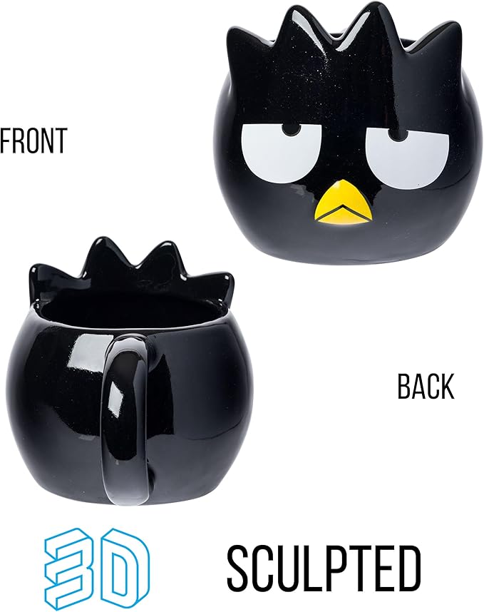 Silver Buffalo Sanrio Hello Kitty and Friends Badtz-Maru Ceramic 3D Sculpted Mug, 20 Ounces