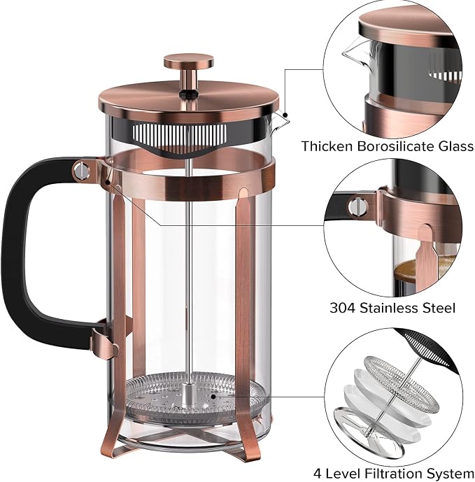 QUQIYSO Coffee Maker 304 Stainless Steel French Press - Image 7