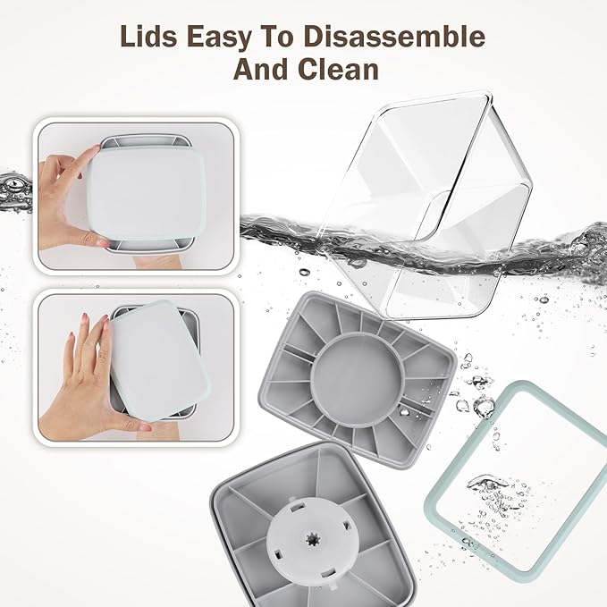 Pop Food Storage Containers Set Airtight Food Storage Containers with Pop Lids, Kitchen Pantry Organization and Storage, Cereal, Rice, Flour, Pasta & Snack Container, BPA Free, 3 x 1.2Qt