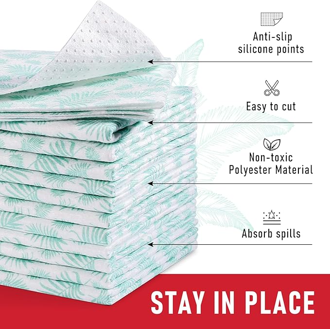 Cooyes Absorbent Refrigerator Liners, Non Slip Fridge Bin Liners and Mats Washable, Shelf Liner for Fridge Bins & Refrigerator Drawer Kitchen Cabinet