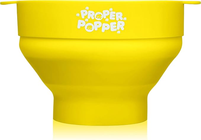 The Original Proper Popper Microwave Popcorn Popper, Silicone Popcorn Maker, Collapsible Bowl BPA Free & Dishwasher Safe - (Yellow)