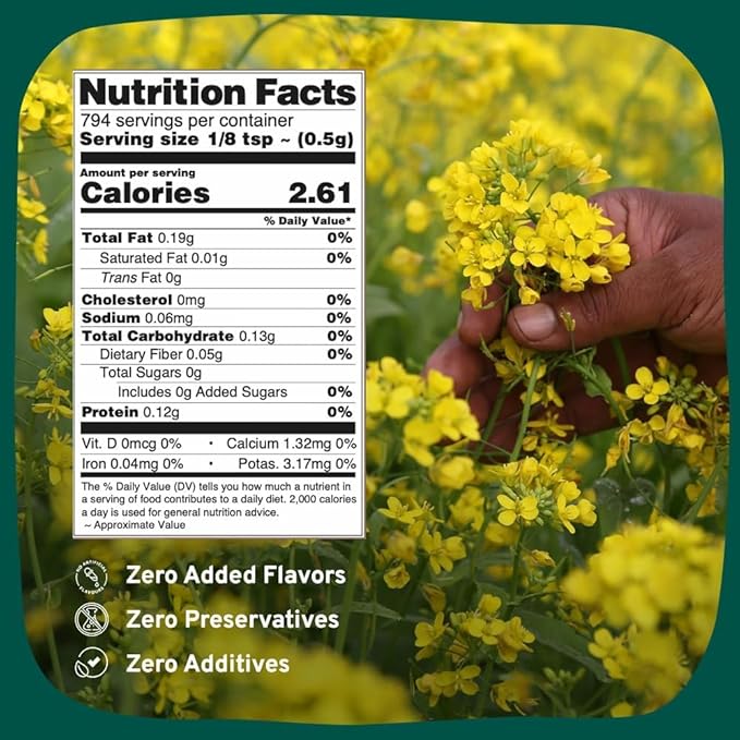 Black Mustard Seeds (397g/14oz), Gluten free, 100% Raw, Sourced from India, Packed in Resealable Zip Lock Pouch