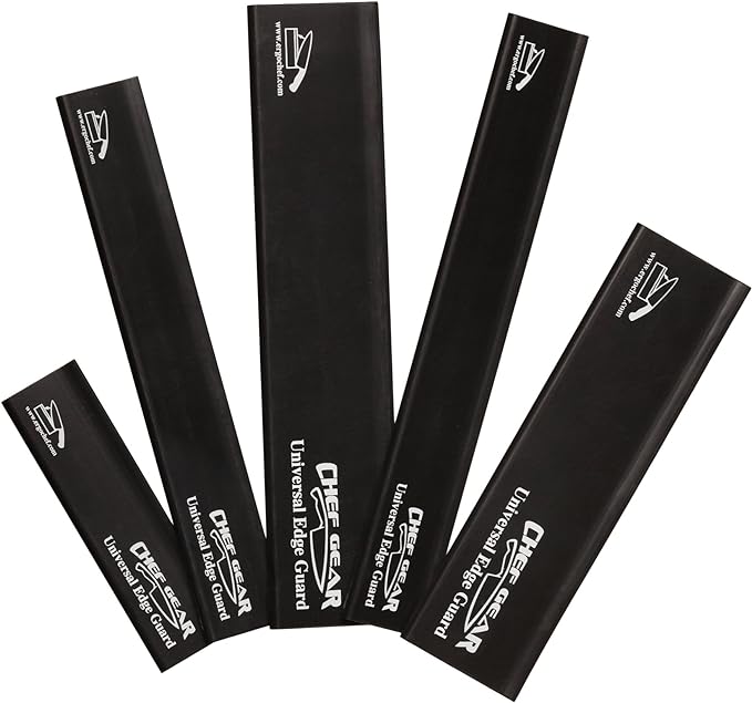 Ergo Chef 5pc Universal Knife Edge Guard Set (Black) Multi-sized / Chef knife, Santoku, Bread, Utility and Paring knives