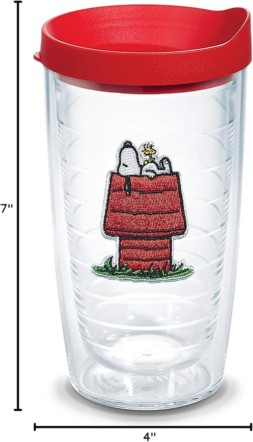 Tervis Peanuts Best Buddies Collection Snoopy Woodstock House Made in USA Double Walled Insulated Tumbler Travel Cup Keeps Drinks Cold & Hot, 16oz, House