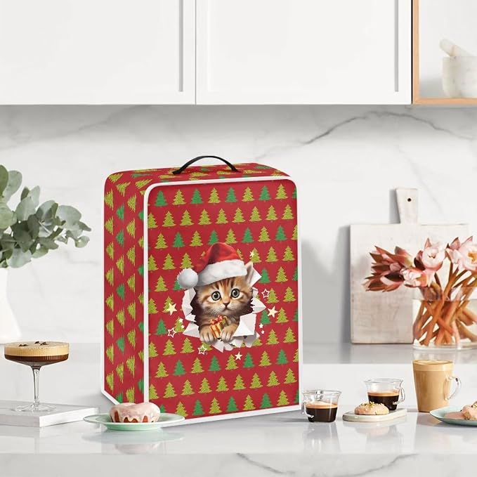 Christmas Cat Coffee Maker Waterproof Small Appliance Cover - Image 3