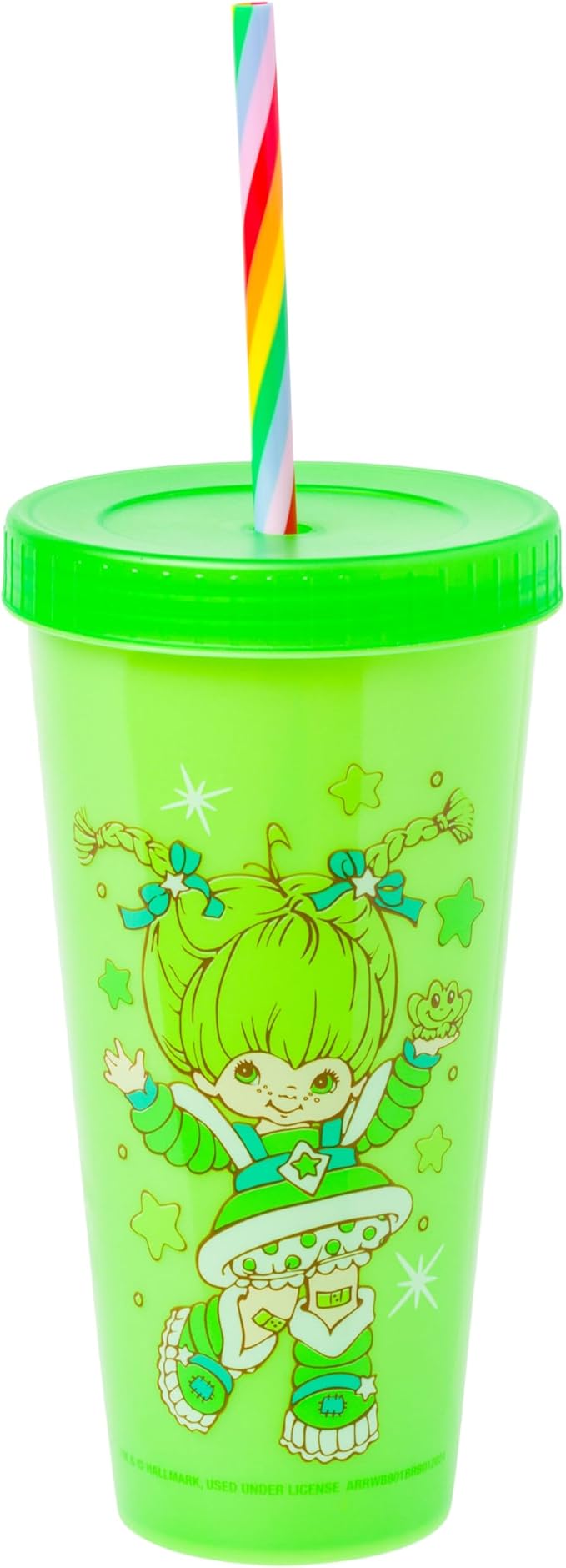 Silver Buffalo Rainbow Brite 4 pack Color Change Plastic Tumbler Set Featuring Rainbow Brite, Patty O’Green, La La Orange, and Shy Violet, 24 Ounces