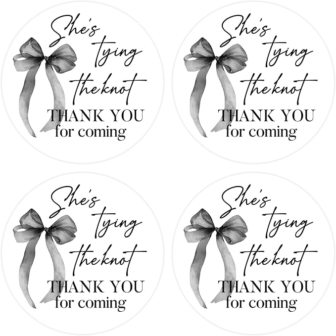 Serencatcher 80Pcs She's Tying The Knot Bridal Shower Thank You Stickers 2 Inch by Serencatcher