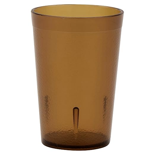 G.E.T. 6608-1-A-EC Heavy-Duty Plastic Restaurant Tumblers, 8 Ounce, Amber (Set of 4)" }