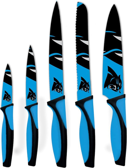 The Sports Vault NFL Carolina Panthers 5-Piece Kitchen Knife Set