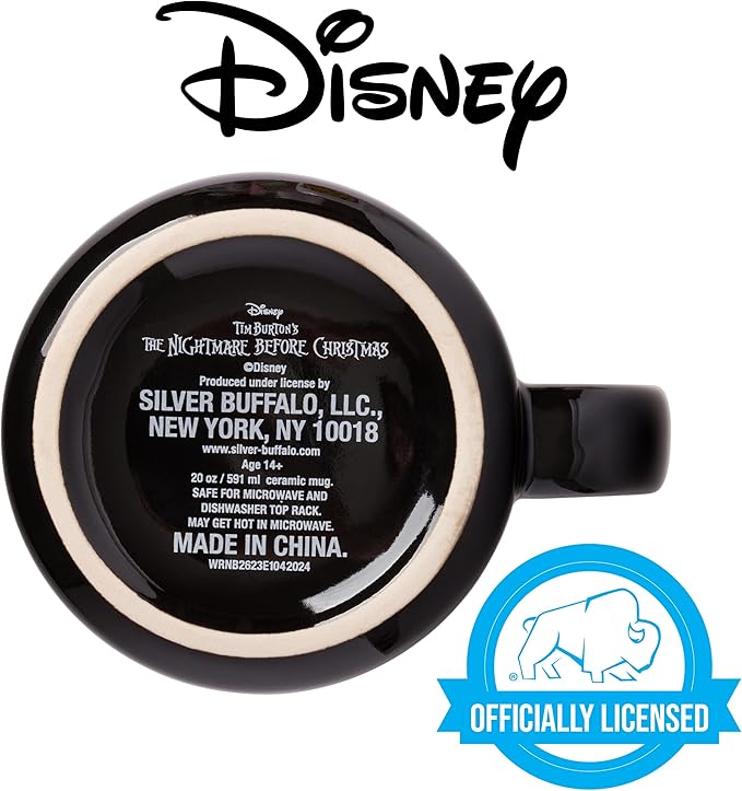 Silver Buffalo Disney The Nightmare Before Christmas Your Worst Nightmare Featuring Jack Skellington Ceramic Camper Mug, 20 Ounces