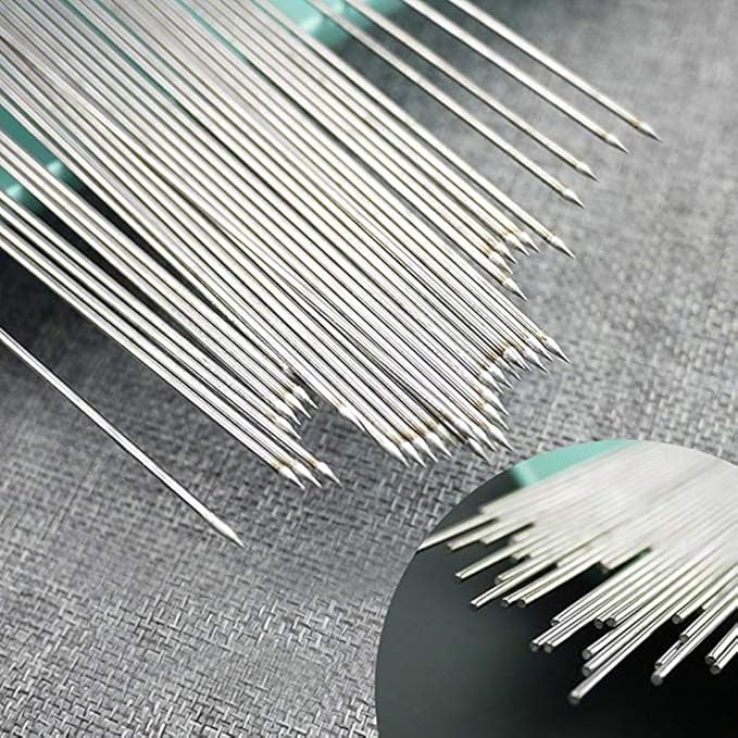 BigOtters Barbecue Skewers, 100PCS Metal Skewers for Grilling BBQ Needle Sticks for Meat Shrimp Chicken Vegetable Outdoor Cooking