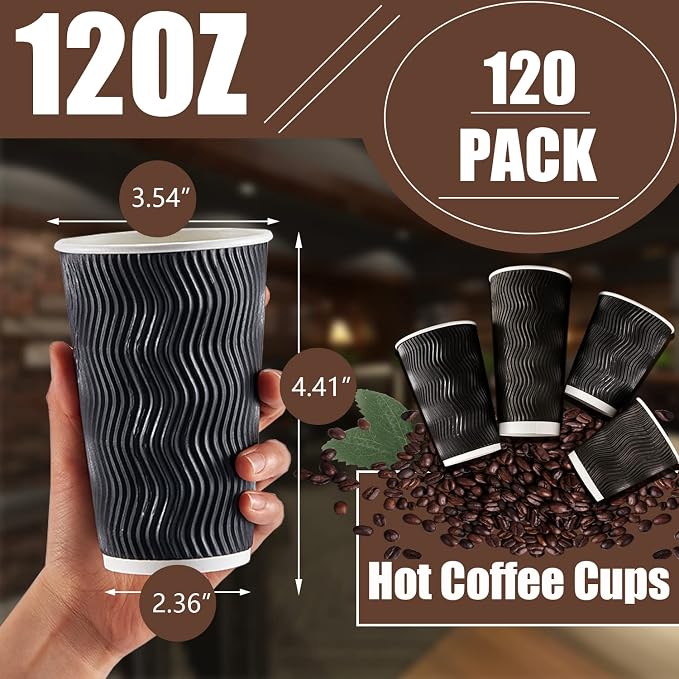Lamosi 12 oz Disposable Coffee Cups - Image 2