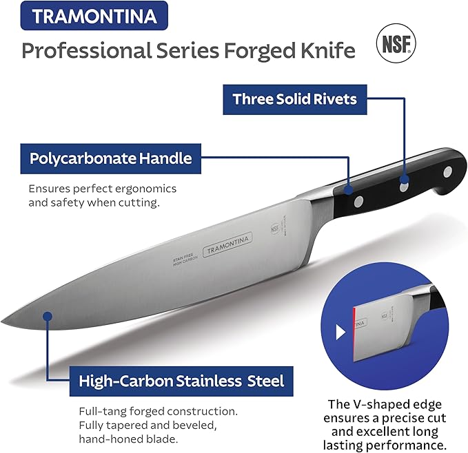 Tramontina Pro Series Forged 7-Inch Santoku Knife, Japanese Chef Knife
