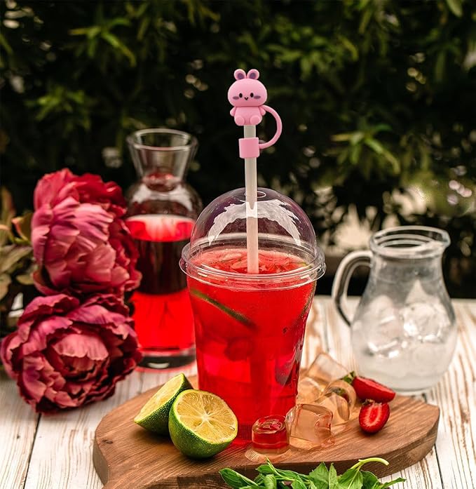 22P Straw Cover for Stanley Cup, Silicone Straw Topper for Stanley Cup 30&40oz with Tumblers, 10mm 0.4in Lid Accessories (Reusable)
