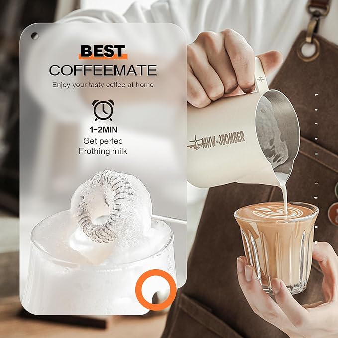Milk Frother Rechargeable Handheld Electric Whisk Coffee Frother Mixer - Image 4