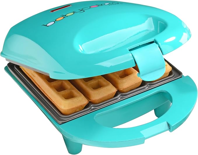 Babycakes Mini Waffle Stick Maker by Select Brands - Mini Waffle Stick Maker for Breakfast - Features Nonstick Coating & Non-Skid Feet - Kitchen Appliance - Makes 4