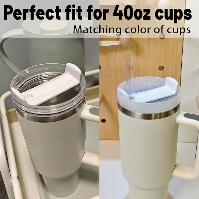 40 OZ Tumbler Lid Replacement Fit for Stanley Cup, 2 Pack Clear Replacement Lids Fit for Stanley Travel Tumbler, Spill Proof Tumbler Covers for Stanley Cup Accessories (White)